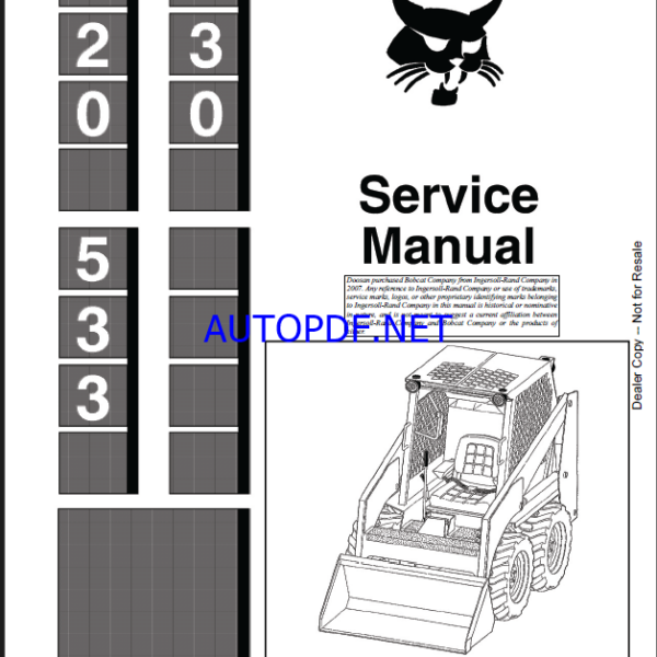 Bobcat 520 Loader Service Manual (6556407) (SN 981M11001-981M99999)