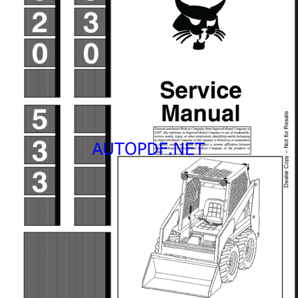 Bobcat 530 Loader Service Manual (6556407) (SN 499411000-499499999)