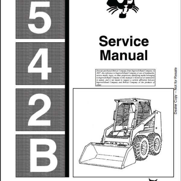 Bobcat 542 Loader Service Manual (6570791) (SN 506911001-506999999)