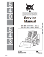 Bobcat 543 Loader Service Manual (6566181) (SN 501111001-501111999)