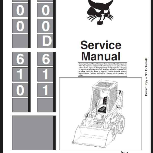 Bobcat 610 Loader Service Manual (6556276) (NO SN)