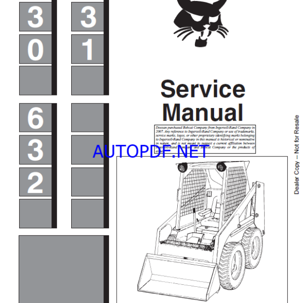 Bobcat 630 Loader Service Manual (6556454) (SN 499511001-499599999)