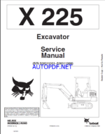 Bobcat 225 Excavator Service Manual (6720347) (SN 508311001-508311999)