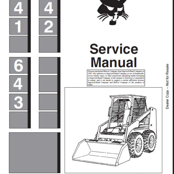 Bobcat 643 Loader Service Manual (6566135) (SN 501513001-501599999)