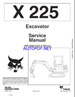 Bobcat 225 Excavator Service Manual (6720874) (SN 508312001-508399999)