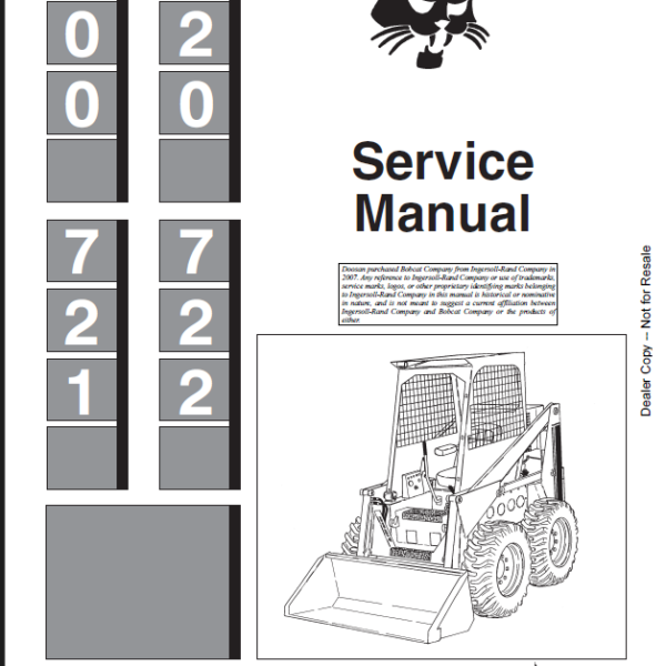 Bobcat 720 Loader Service Manual (6556619) (SN 496512001-496599999)