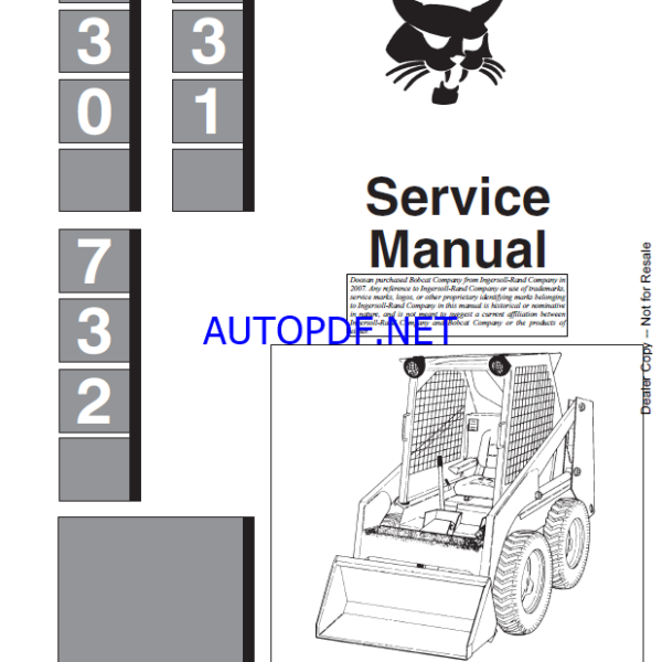 Bobcat 731 Loader Service Manual (6556583) (SN 499911001-499999999)