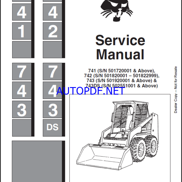 Bobcat 743 Loader Service Manual (6566109) (SN 502511001-502599999)