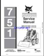 Bobcat 751 Loader Service Manual (6724925) (SN 514711001-514799999)
