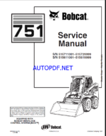Bobcat 751 Loader Service Manual (6900443) (SN 515611001-515619999)