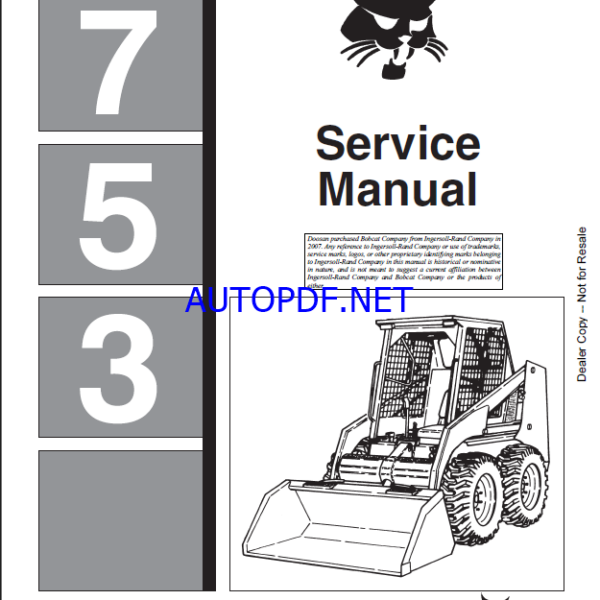 Bobcat 753 Loader Service Manual (6720326) (SN 508611001-508629999)