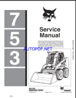 Bobcat 753 Loader Service Manual (6720326) (SN 511350001-511399999)