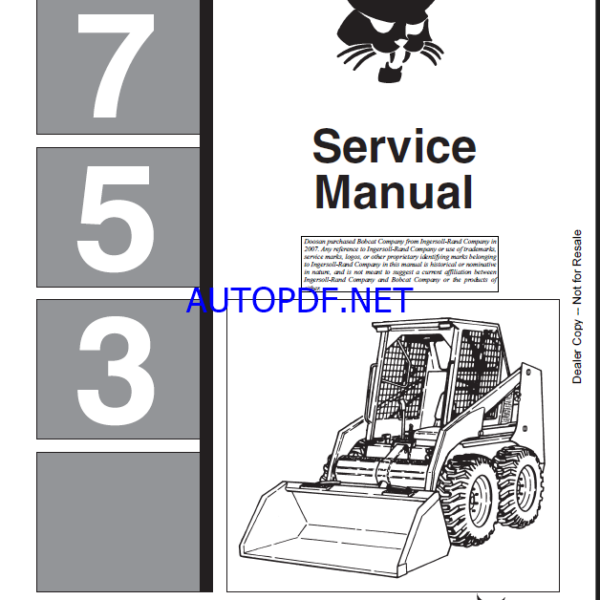 Bobcat 753 Loader Service Manual (6720326) (SN 511350001-511399999)