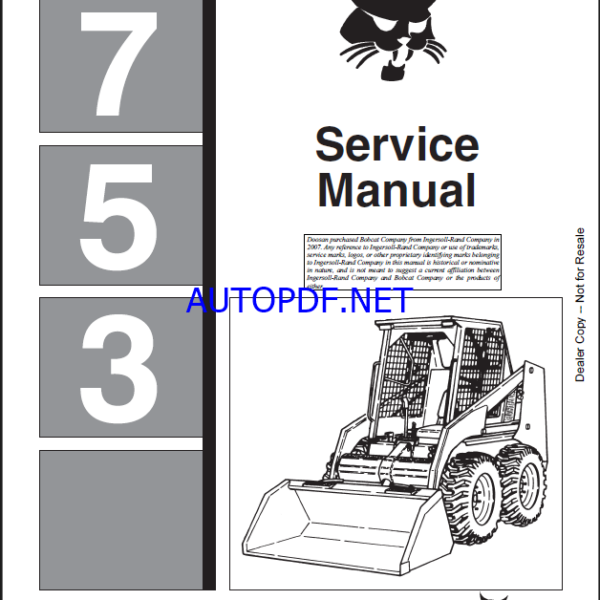 Bobcat 753 Loader Service Manual (6720326) (SN 511350001-511399999)