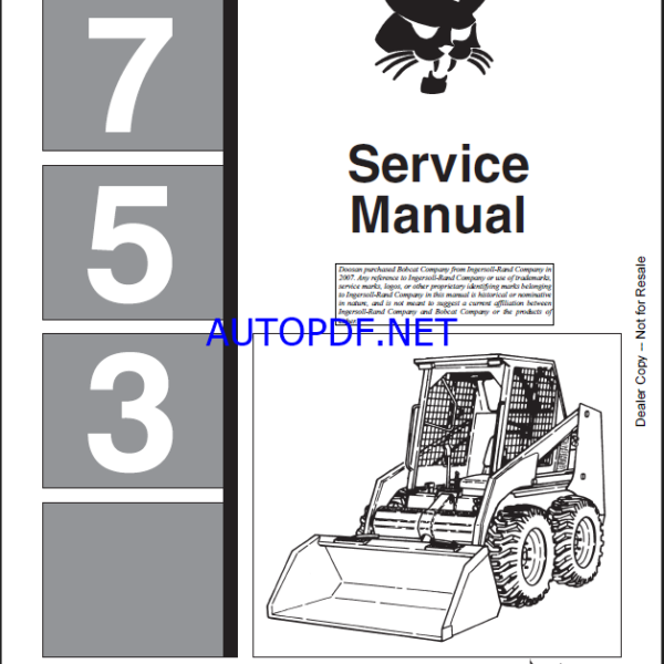 Bobcat 753 Loader Service Manual (6720326) (SN 512211001-512211999)