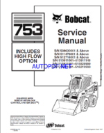 Bobcat 753 Loader Service Manual (6900090) (SN 508630001-508699999)