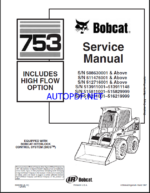 Bobcat 753 Loader Service Manual (6900090) (SN 511476001-511499999)