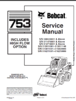 Bobcat 753 Loader Service Manual (6900090) (SN 513911001-513911148)