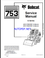 Bobcat 753 Loader Service Manual (6900976) (SN 516220001-516299999)