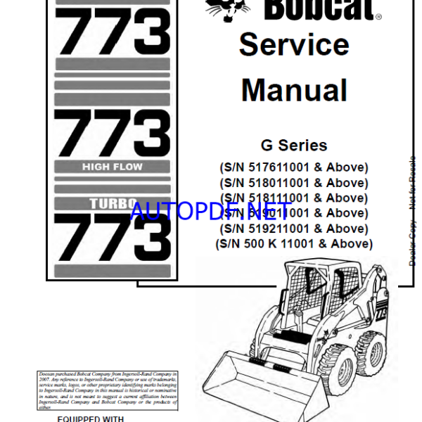 Bobcat 773 Loader Service Manual (6900834) (SN 519011001-519028000)