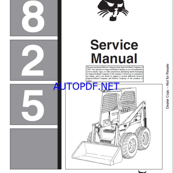 Bobcat 825 Loader Service Manual (6549899) (SN 495811001-495899999)