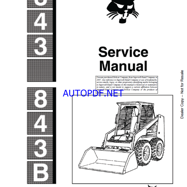 Bobcat 843 Loader Service Manual (6566091) (SN 502011001-502012999)