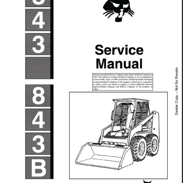 Bobcat 843 Loader Service Manual (6566091) (SN 502613001-502623999)