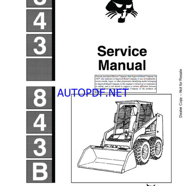 Bobcat 843 Loader Service Manual (6566091) (SN 503724001-503799999)
