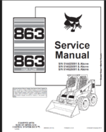 Bobcat 863 Loader Service Manual (6900648) (SN 514525001-514539999)