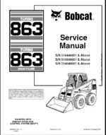 Bobcat 863 Loader Service Manual (6900942) (SN 514540001-514599999)