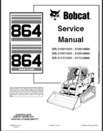 Bobcat 864 Loader Service Manual (6900945) (SN 516811001-516814999)