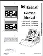 Bobcat 864 Loader Service Manual (6900945) (SN 518911001-518914999)