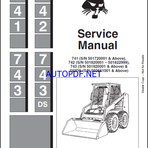 Bobcat 741 Loader Service Manual (6566109) (SN 501711001-501799999)