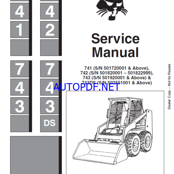 Bobcat 742 Loader Service Manual (6566109) (SN 501811001-501899999)