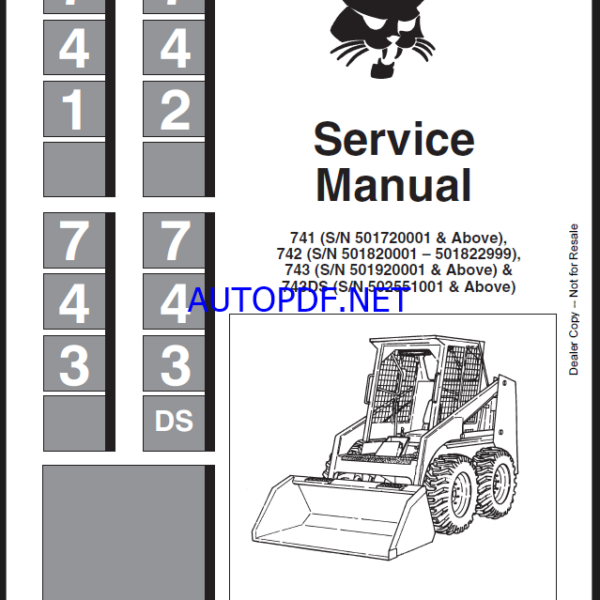 Bobcat 742 Loader Service Manual (6566109) (SN 509411001-509417999)