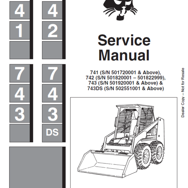 Bobcat 743 Loader Service Manual (6566109) (SN 501911001-501999999)