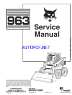 Bobcat 963 Loader Service Manual (6724545) (SN 516511001-516514999)