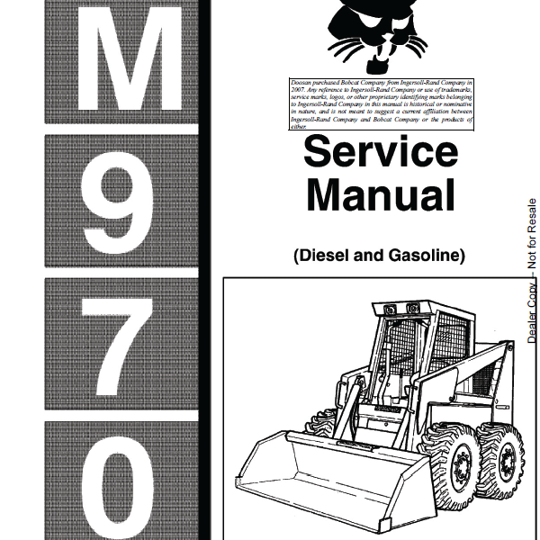 Bobcat 970 Loader Service Manual (6545690) (SN 496411001-496499999)