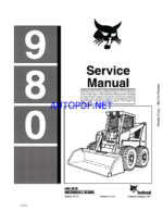 Bobcat 980 Loader Service Manual (6570341) (SN 505311001-505399999)