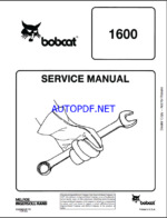 Bobcat 1600 Loader Articulated Service Manual (6566906) (SN 503111001-503199999)