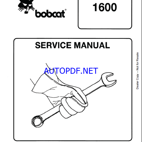 Bobcat 1600 Loader Articulated Service Manual (6566906) (SN 503111001-503199999)