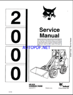 Bobcat 2000 Loader Articulated Service Manual (6566180) (SN 502111001-502199999)