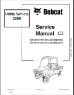Bobcat 2200 Utility Vehicle Service Manual (6903129) (SN 235211001-235212999)