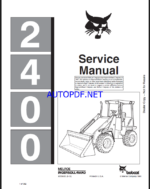 Bobcat 2410 Loader Articulated Service Manual (6720455) (SN 509212001-509212999)