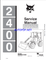 Bobcat 2400 Loader Articulated Service Manual (6720455) (SN 506511001-506599999)
