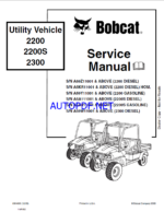 Bobcat 2200 Utility Vehicle Service Manual (6904893) (SN A59Y11001-A59Y99999)