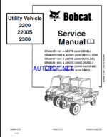 Bobcat 2200 Utility Vehicle Service Manual (6904893) (SN A5KR11001-A5KR99999)