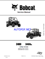 Bobcat 3400XL Utility Vehicle Service Manual (7255691) (SN B3FN11001-B3FN99999)