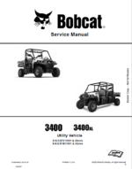 Bobcat 3400 Utility Vehicle Service Manual (7255694) (SN B3FK17001-B3FK99999)