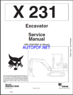 Bobcat 231 Excavator Service Manual (6722178) (SN 508912001-508999999)